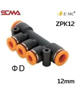 ZPK12 \ Plastic Fitting \ Five Way / 12mm \ E.MC