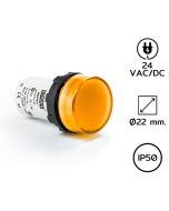 MBSD024S Pilot Light (หลอดไฟตู้คอนโทรล) Ø22 mm 24VAC/DC YELLOW LED 