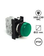 B0Y0XY Pilot Light (หลอดไฟตู้คอนโทรล) Ø22 mm 100-230VAC GREEN LED  
