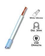 CS2 105 ohms/m, Dia. 3mm White Silicone