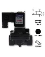 中文名称：PD15(1/2″)-N-4-AC220V / 2/2路NC，PA尼龙塑料外壳