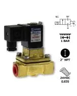 โซลินอยด์วาล์ว Model : WK50(2")-N-5-D-DC24V / แบบ Diaphragm 2/2 way NC,Plug LED,NBR Seal,For Vaccum,