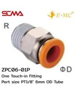 ZPC06-01P \ Plastic Fitting \ Straight / 6mm OD / PT1/8” \ E.MC SCMA