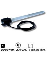 定制鲍宾石英加热器（BOBBIN HEATER）型号 SQ-5102 34 x 520 毫米。1000W 220 VAC SANGI