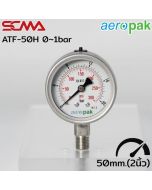 ATF-50H เกจ์วัดความดัน/เกลียวล่าง (Pressure Gauge) 0~1bar/0~15psi 1/4PT SUS304