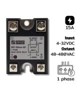 SG1-DA015-A2 Single phases Input 4-32VDC Output 48-480VAC 15A