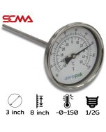 ASSF-301 3"x8" 温度传感器/反向螺纹 0~150℃/°F Φ6.35mm 1/2G SUS304