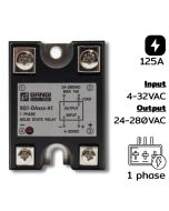 SG1-DA125-A1 Single phases Input 4-32VDC Output 24-280VAC 125A