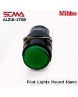 AL216-1TGB Pilot Lights Round 16mm. 12VDC Green Mibbo