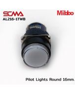 AL216-1TWB Pilot Lights Round 16mm. 12VDC White Mibbo