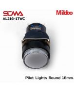 AL216-1TWC Pilot Lights Round 16mm. 24VDC White Mibbo