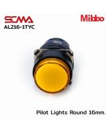 AL216-1TYC Pilot Lights Round 16mm. 24VDC Yellow Mibbo