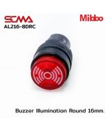 AL216-8DRC 24VDC Red Buzzer lllumination Round 16mm. Mibbo