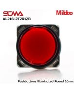 AL216-2T2R12B 12VDC Red Pushbuttons llluminated Round 16mm. Maintained Mibbo