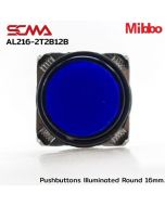 AL216-2T2B12B 12VDC Blue Pushbuttons llluminated Round 16mm. Maintained Mibbo