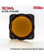 AL216-2T2A12B 12VDC Orange Pushbuttons llluminated Round 16mm. Maintained Mibbo