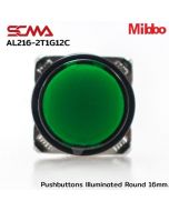 AL216-2T1G12C 24VDC Green Pushbuttons llluminated Round 16mm. Monentary Mibbo