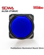 AL216-2T1B12C 24VDC Blue Pushbuttons llluminated Round 16mm. Monentary Mibbo