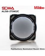 AL216-2T1W12C 24VDC White Pushbuttons llluminated Round 16mm. Monentary Mibbo