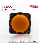 AL216-2T1A12C 24VDC Orange Pushbuttons llluminated Round 16mm. Monentary Mibbo