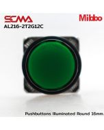 AL216-2T2G12C 24VDC Green Pushbuttons llluminated Round 16mm. Maintained Mibbo