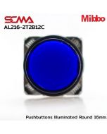 AL216-2T2B12C 24VDC Blue Pushbuttons llluminated Round 16mm. Maintained Mibbo