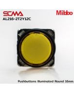 AL216-2T2Y12C 24VDC Yellow Pushbuttons llluminated Round 16mm. Maintained Mibbo