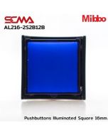 AL216-2S2B12B 12VDC 蓝色带灯方形 16mm 保持型按钮 Mibbo