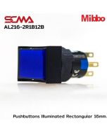 AL216-2R1B12B 12VDC Blue Pushbuttons Illuminated Rectangular 16mm Momentary Microswitch