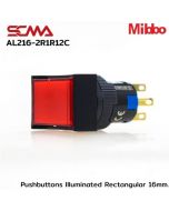 AL216-2R1R12C 24V直流 红色 按键 带照明 矩形 16毫米 瞬时 小型