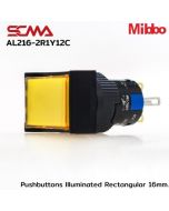 AL216-2R1Y12C 24VDC 黄色带灯矩形 16mm 瞬动迷你按钮