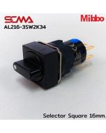 AL216-3SW2K34 Selector Square 16mm 3Gear Maintained Mibbo