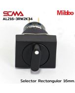 AL216-3RW2K34 Selector Rectangular 16mm 3Gear Maintained Mibbo