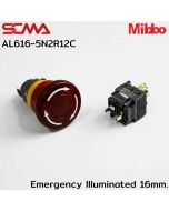 AL616-5N2R12C Emergency Illuminated 16mm. Maintained 24VDC