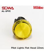 AL-1PYE Pilot Lights Flat Head 22mm. 220VAC/DC Yellow