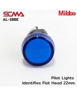 AL-1BBE Pilot Lights Identifies Flat Head 22mm. 220VAC/DC Blue