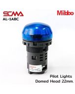 AL-1ABC Pilot Lights Domed Head 22mm. 24VAC/DC Blue