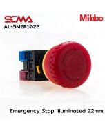 AL-5M2R102E Emergency Stop Illuminated 22mm. 220VAC/DC Red Mibbo