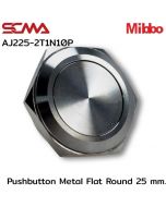 AJ225-2T1N10P 推按式金属扁圆按钮 25mm. 1NO Mibbo