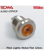 AJ312-1TPYCP Pilot Lights Metal Flat 12mm. 24VDC Yellow