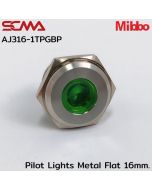 AJ316-1TPGBP 指示灯 金属 平板 16mm. 12VDC 绿色 Mibbo