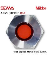 AJ322-1TPRCP Pilot Lights Metal Flat 22mm. 24VDC Red Mibbo