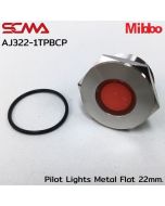 AJ322-1TPBCP Pilot Lights Metal Flat 22mm. 24VDC Blue