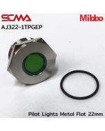 AJ322-1TPGEP Pilot Lights Metal Flat 22mm. 220VAC Green