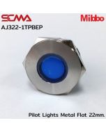 AJ322-1TPBEP Pilot Lights Metal Flat 22mm. 220VAC Blue
