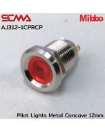 AJ312-1CPRCP Pilot Lights Metal Concave 12mm. 24VDC Red Mibbo