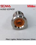 AJ312-1CPYCP Pilot Lights Metal Concave 12mm. 24VDC Yellow Mibbo