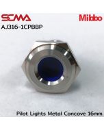 AJ316-1CPBBP 导航灯 金属 凹形 16mm. 12VDC 蓝色 Mibbo