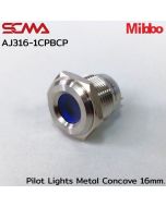 AJ316-1CPBCP 指示灯 金属 凹形 16mm. 24VDC 蓝色 Mibbo