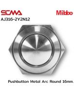 AJ316-2Y2N12 Pushbutton Metal Arc Round 16mm. Maintained